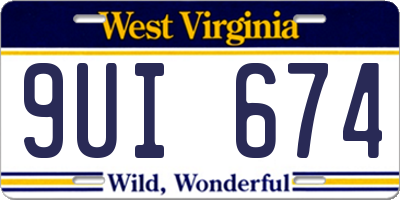 WV license plate 9UI674