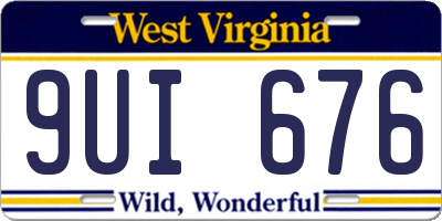 WV license plate 9UI676