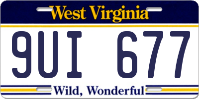 WV license plate 9UI677