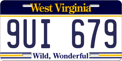 WV license plate 9UI679