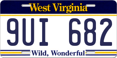 WV license plate 9UI682