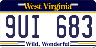 WV license plate 9UI683