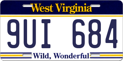 WV license plate 9UI684