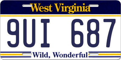 WV license plate 9UI687