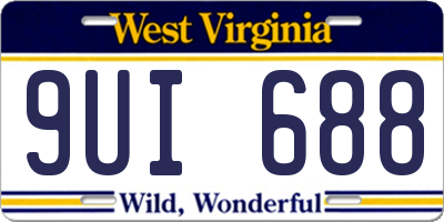 WV license plate 9UI688
