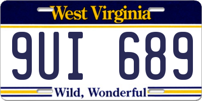 WV license plate 9UI689