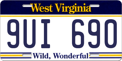 WV license plate 9UI690