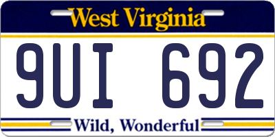 WV license plate 9UI692
