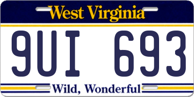 WV license plate 9UI693