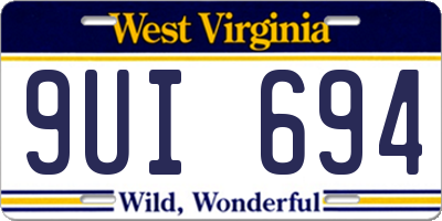 WV license plate 9UI694
