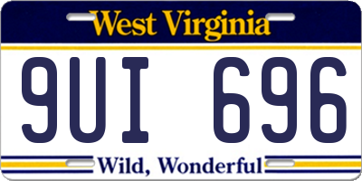 WV license plate 9UI696