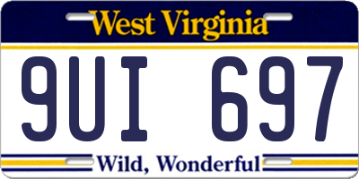 WV license plate 9UI697