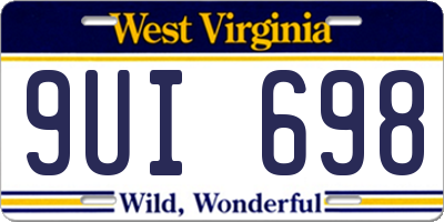 WV license plate 9UI698