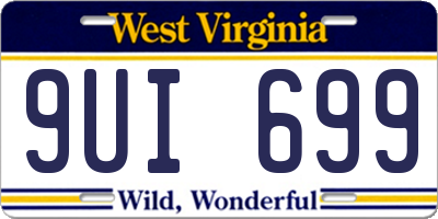 WV license plate 9UI699