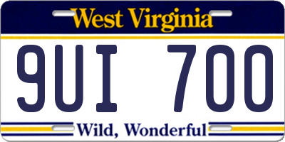 WV license plate 9UI700