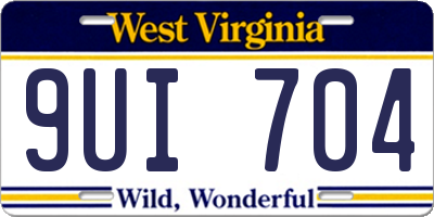 WV license plate 9UI704