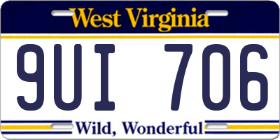 WV license plate 9UI706