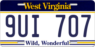 WV license plate 9UI707