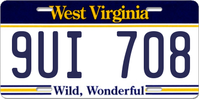 WV license plate 9UI708