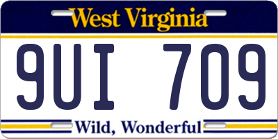 WV license plate 9UI709