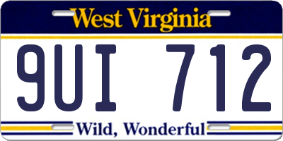 WV license plate 9UI712