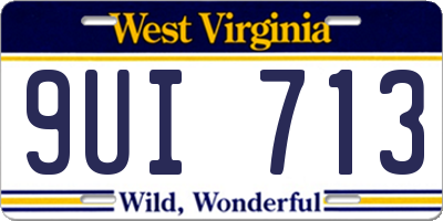 WV license plate 9UI713