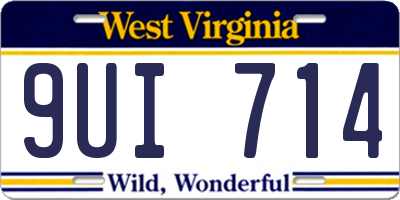 WV license plate 9UI714