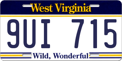 WV license plate 9UI715
