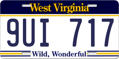 WV license plate 9UI717