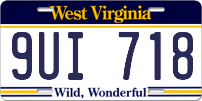 WV license plate 9UI718