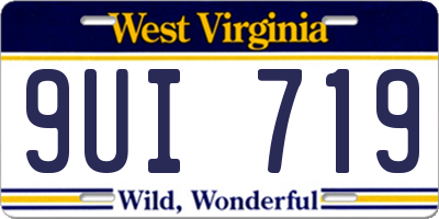 WV license plate 9UI719