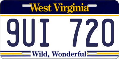 WV license plate 9UI720