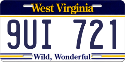 WV license plate 9UI721