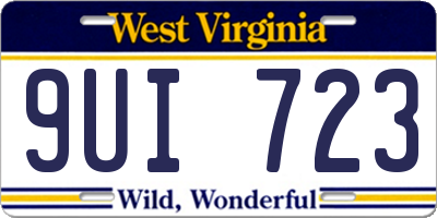 WV license plate 9UI723