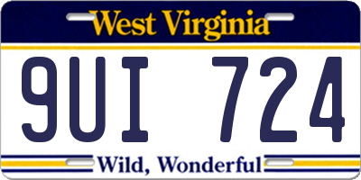 WV license plate 9UI724