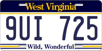 WV license plate 9UI725