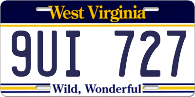 WV license plate 9UI727