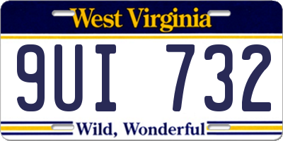 WV license plate 9UI732