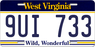 WV license plate 9UI733