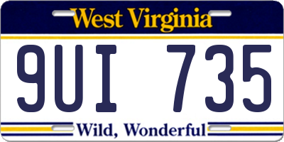 WV license plate 9UI735