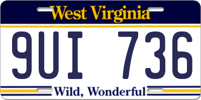 WV license plate 9UI736
