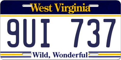 WV license plate 9UI737