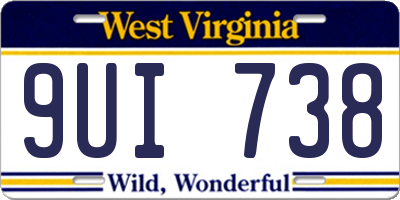 WV license plate 9UI738