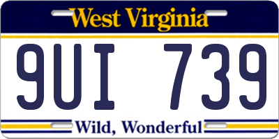 WV license plate 9UI739