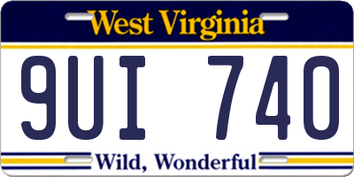 WV license plate 9UI740