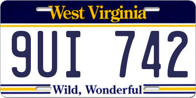 WV license plate 9UI742