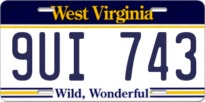 WV license plate 9UI743