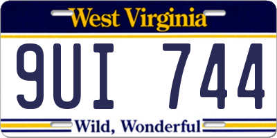 WV license plate 9UI744
