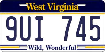 WV license plate 9UI745
