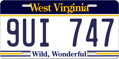 WV license plate 9UI747